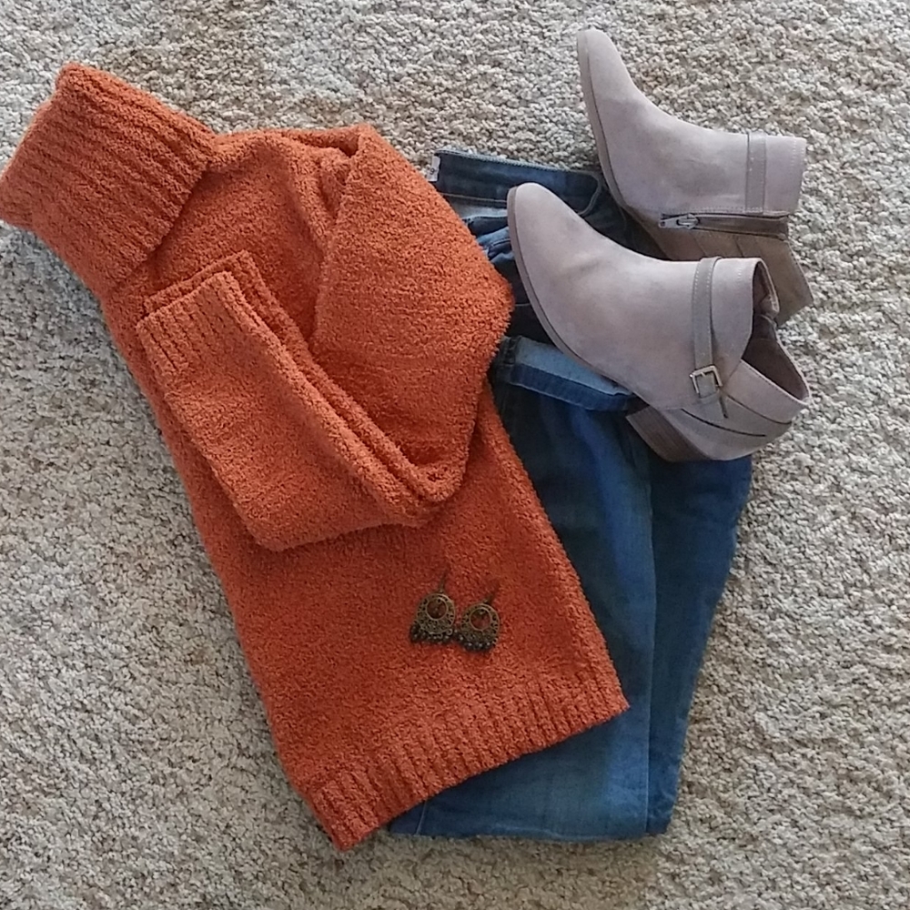 Orange Turtleneck Sweater